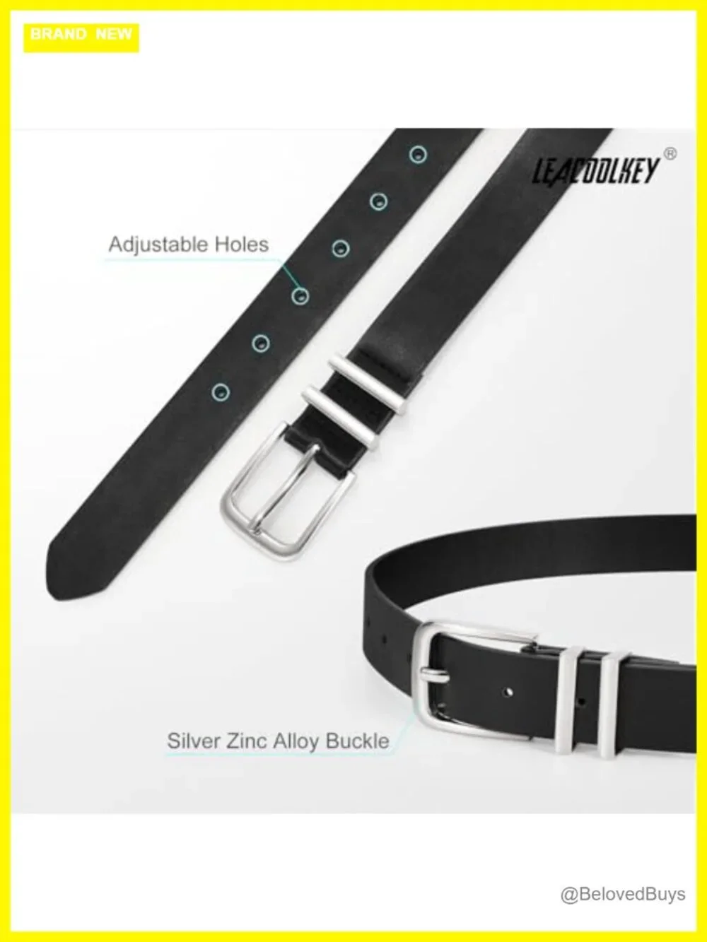 3 Pack Faux Leather Belts with Gold Buckle for Jeans Dress Pants